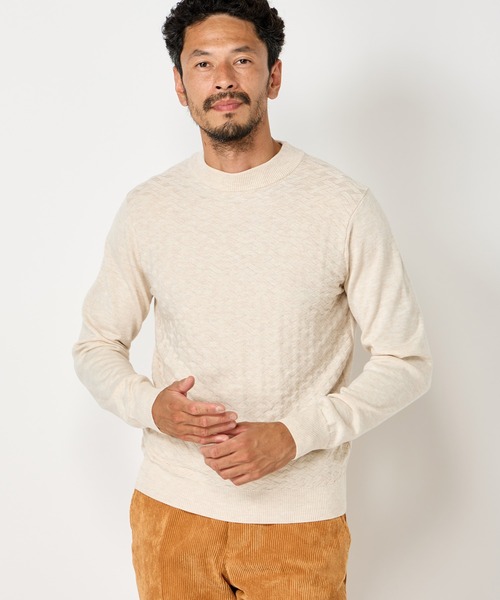 MEN'S BIGI（メンズビギ）の「ランダムヘリンボン編み12Gジャカードニット（ニット/セーター・メンズ・ブラック/オフホワイト/グレー/グリーン系その他・03/01/02）」の6枚目の写真