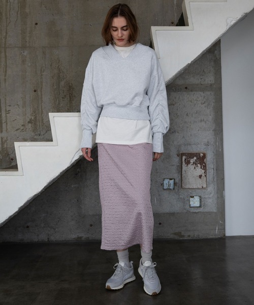 WILLFULLY（ウィルフリー）の「back slit jacquard tight SK