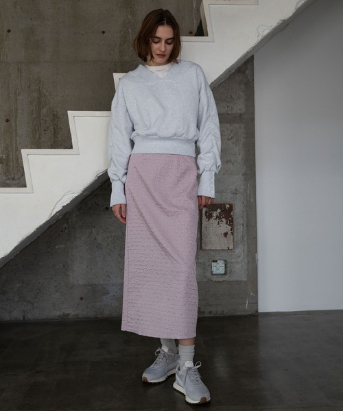 【新品未着用】WILLFULLY スカート セール】pleats docking button slit pencil knit SK（スカート