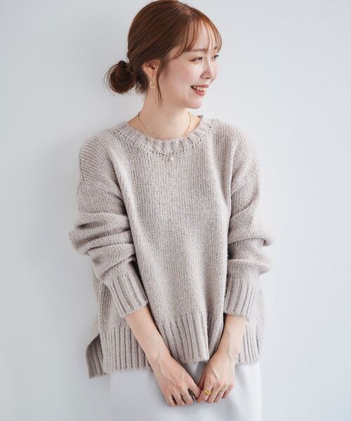 le.coeur blanc（ルクールブラン）の「ラメワイドシルエットクルーネックニット（ニット/セーター・レディース・ピンクベージュ/ベージュ・38）」の12枚目の写真