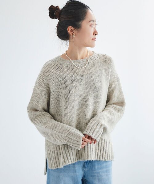 le.coeur blanc（ルクールブラン）の「ラメワイドシルエットクルーネックニット（ニット/セーター・レディース・ピンクベージュ/ベージュ・38）」の16枚目の写真