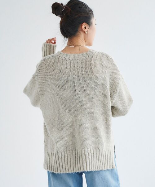 le.coeur blanc（ルクールブラン）の「ラメワイドシルエットクルーネックニット（ニット/セーター・レディース・ピンクベージュ/ベージュ・38）」の21枚目の写真