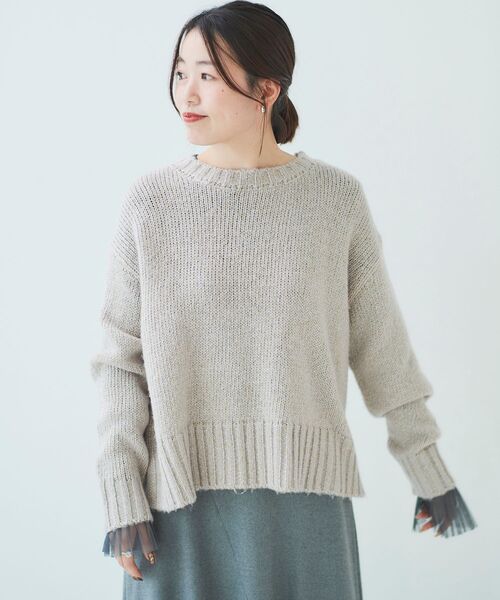 le.coeur blanc（ルクールブラン）の「ラメワイドシルエットクルーネックニット（ニット/セーター・レディース・ピンクベージュ/ベージュ・38）」の15枚目の写真