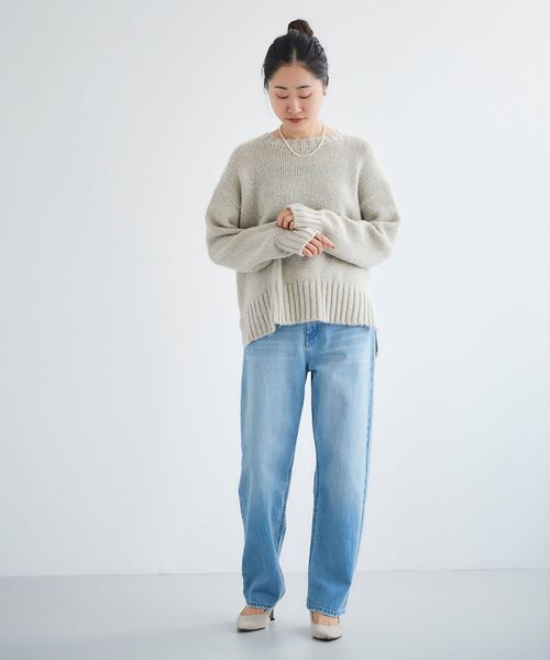 le.coeur blanc（ルクールブラン）の「ラメワイドシルエットクルーネックニット（ニット/セーター・レディース・ピンクベージュ/ベージュ・38）」の9枚目の写真