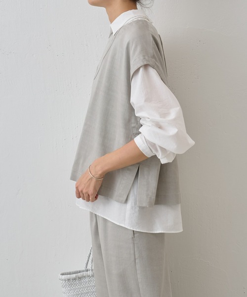 BEARDSLEY(ビアズリー)の「ショートベスト(ベスト・レディース・インディゴブルー/ライトグレー/アイボリー/ブラック・FREE/S)」の10枚目の写真