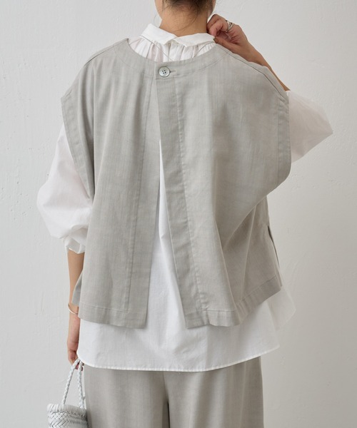 BEARDSLEY(ビアズリー)の「ショートベスト(ベスト・レディース・インディゴブルー/ライトグレー/アイボリー/ブラック・FREE/S)」の11枚目の写真