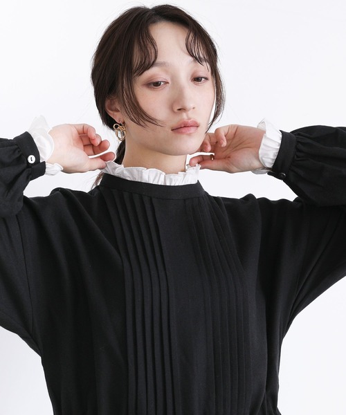 somari imagination（ソマリ イマジネーション）の「『ピンタックリネン混ワンピース』（ワンピース・レディース・ブラック/チャコール・1/2）」の5枚目の写真