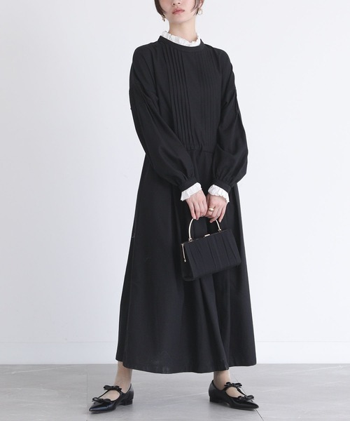 somari imagination（ソマリ イマジネーション）の「『ピンタックリネン混ワンピース』（ワンピース・レディース・ブラック/チャコール・1/2）」の9枚目の写真