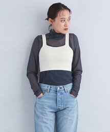 le | <le>リブ クロップド ニット ビスチェ(ベスト)