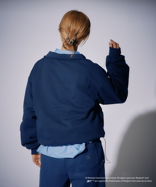 Reebok（リーボック）の「【Reebok別注】裏毛ハーフジッププルオーバースウェット（スウェット・メンズ・グレー/ネイビー・LARGE/MEDIUM）」の19枚目の写真