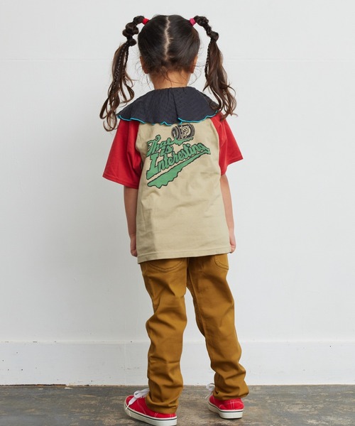 HOGAN RANCH WEAR（ホーガンランチウエア）の「ニットサッカーフリルカラーノースリーブカットソー（80～140cm）（Tシャツ/カットソー・キッズ・ピンク/チャコール/イエロー・140/130/120/110/100/90/80）」の10枚目の写真