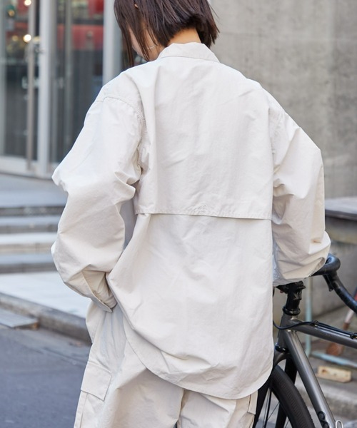 Franklin Climbing（フランクリンクライミング）の「【ESSENTIAL】アウトポケットナイロンシャツ《UVカット・撥水》（シャツ/ブラウス・メンズ・ブラック/ホワイト系その他/サックスブルー・MEDIUM/LARGE/X-LARGE）」の7枚目の写真