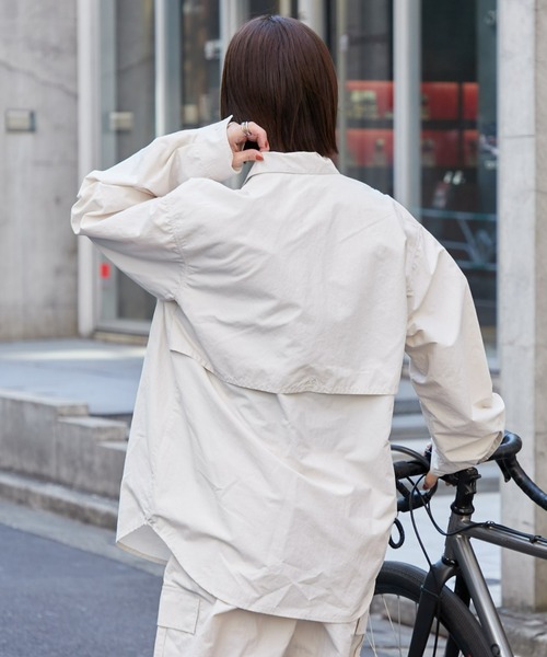 Franklin Climbing（フランクリンクライミング）の「【ESSENTIAL】アウトポケットナイロンシャツ《UVカット・撥水》（シャツ/ブラウス・メンズ・ブラック/ホワイト系その他/サックスブルー・MEDIUM/LARGE/X-LARGE）」の8枚目の写真