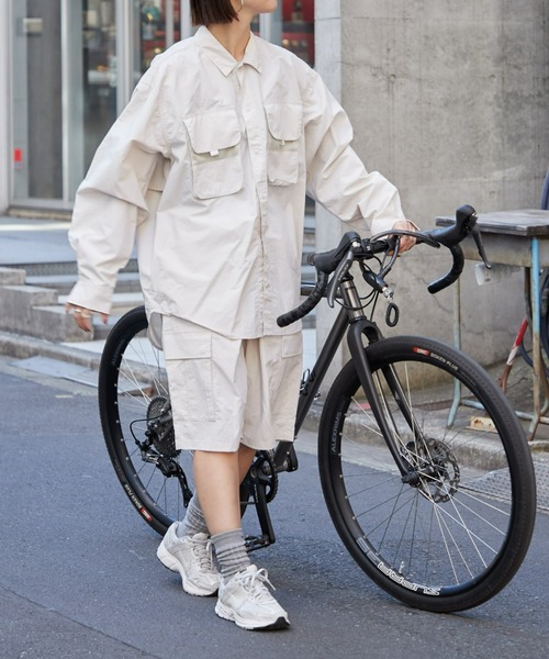 Franklin Climbing（フランクリンクライミング）の「【ESSENTIAL】アウトポケットナイロンシャツ《UVカット・撥水》（シャツ/ブラウス・メンズ・ブラック/ホワイト系その他/サックスブルー・MEDIUM/LARGE/X-LARGE）」の10枚目の写真