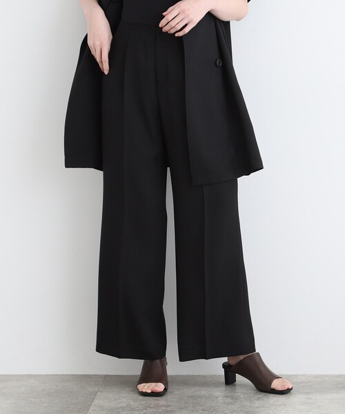 INDIVI(インディヴィ)の「◆【洗える/UVケア/吸水速乾/SETUP可能】リネンライク ワイドパンツ(その他パンツ・レディース・ブラック/ベージュ系5/ブルー系その他7/ブルー系その他6・19/40/38/03/05/36/13/12/15 )」の1枚目の写真