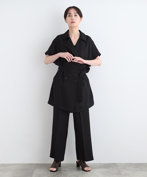 INDIVI(インディヴィ)の「◆【洗える/UVケア/吸水速乾/SETUP可能】リネンライク ワイドパンツ(その他パンツ・レディース・ブラック/ベージュ系5/ブルー系その他7/ブルー系その他6・19/40/38/03/05/36/13/12/15 )」の6枚目の写真