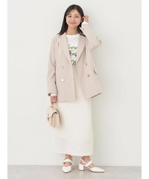earth music&ecology（アースミュージックアンドエコロジー）の「ふくれジャガードナロースカート（スカート・レディース・アイボリー/ブラック・S/M）」の16枚目の写真