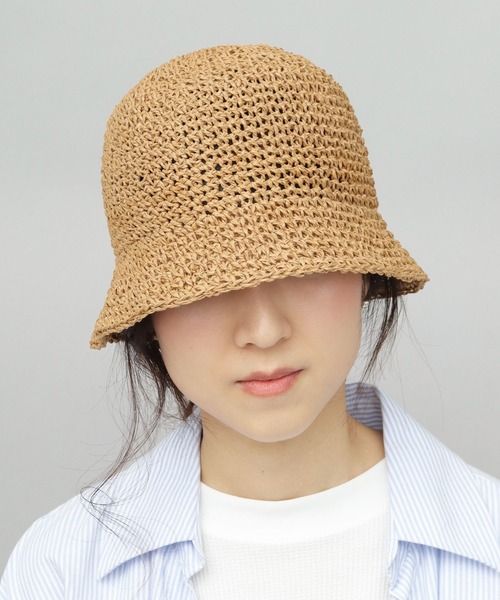 Slider Store 編み込みハット セール】透かし編み アクリルニット クロシェハット（ハット