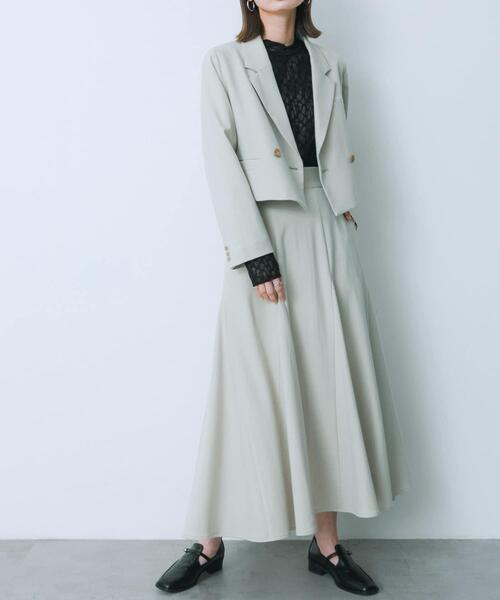 HEYUMM（ヘユム）の「ショートテーラードジャケット（その他アウター・レディース・ベージュ/チャコールグレー/アイボリー・ONE）」の10枚目の写真