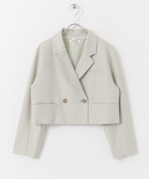 HEYUMM（ヘユム）の「ショートテーラードジャケット（その他アウター・レディース・ベージュ/チャコールグレー/アイボリー・ONE）」の13枚目の写真