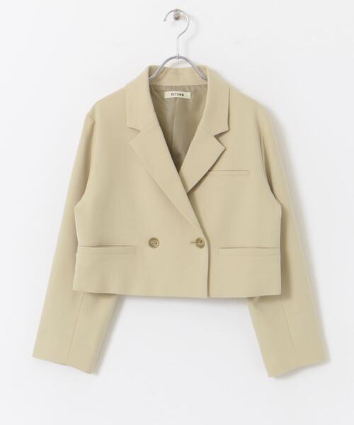 HEYUMM（ヘユム）の「ショートテーラードジャケット（その他アウター・レディース・ベージュ/チャコールグレー/アイボリー・ONE）」の15枚目の写真
