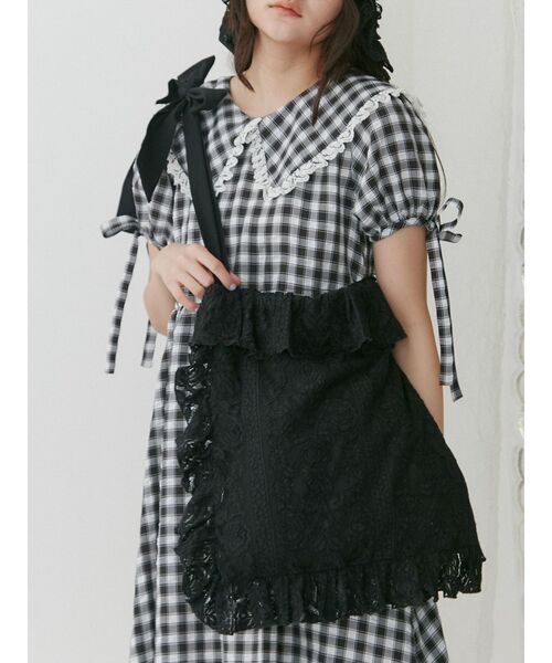 merry jenny(メリージェニー)の「flowerレースフリルトート(トートバッグ・レディース・オフホワイト/ブラック/ピンク・FREE)」の14枚目の写真