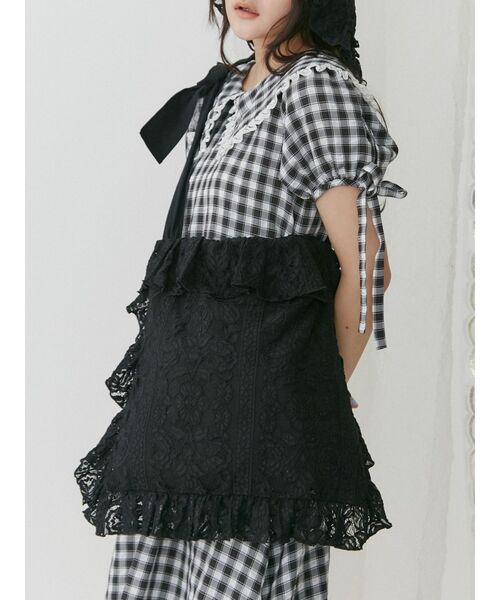 merry jenny(メリージェニー)の「flowerレースフリルトート(トートバッグ・レディース・オフホワイト/ブラック/ピンク・FREE)」の15枚目の写真