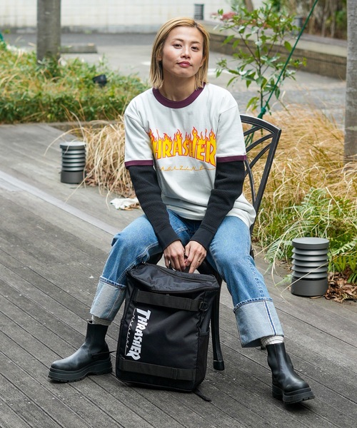 THRASHER（スラッシャー）の「BENCHMARK BACKPACK BOX KIDS 20L/スラッシャーキッズ撥水加工スクエアデザインバッグパックリュックサック（バックパック/リュック・キッズ・ブラック×ホワイト/ブラック系その他2/ブラック×イエロー・FREE）」の20枚目の写真