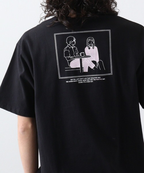 FUNALIVE(ファンアライブ)の「グラフィック系プリントT(Tシャツ/カットソー・メンズ・ブラック/ホワイト/ブルーグレー/ベージュ/ブラック系/ブラック系1/ベージュ系・L/XL)」の1枚目の写真