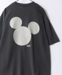 Disney/ディズニー ミッキーマウス ヴィランズ ピグメント ヴィンテージ加工 フロント バックプリント オーバーサイズ ロックバンド半袖Tシャツ レディース メンズ
