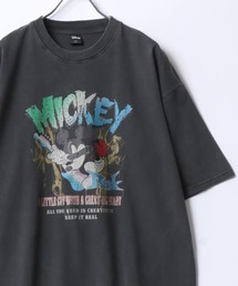 Disney（ディズニー）の「Disney/ディズニー ミッキーマウス ヴィランズ ピグメント ヴィンテージ加工 フロント バックプリント オーバーサイズ ロックバンド半袖Tシャツ レディース メンズ（Tシャツ/カットソー・メンズ）」