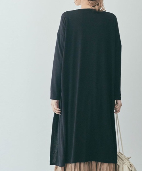 kirakiraShop(キラキラショップ)の「薄手 ニットソー ロング カーディガン(カーディガン/ボレロ・レディース・モカ/ブラック/ライトグレー/ブルー/ネイビー/チャコール/ベージュ系その他・FREE/L)」の10枚目の写真