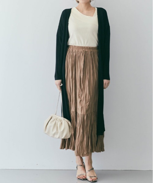 kirakiraShop(キラキラショップ)の「薄手 ニットソー ロング カーディガン(カーディガン/ボレロ・レディース・モカ/ブラック/ライトグレー/ブルー/ネイビー/チャコール/ベージュ系その他・FREE/L)」の14枚目の写真