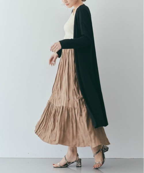 kirakiraShop(キラキラショップ)の「薄手 ニットソー ロング カーディガン(カーディガン/ボレロ・レディース・モカ/ブラック/ライトグレー/ブルー/ネイビー/チャコール/ベージュ系その他・FREE/L)」の15枚目の写真