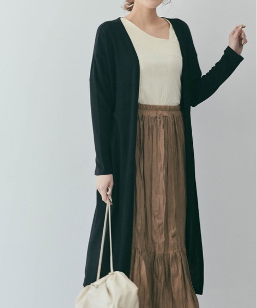 kirakiraShop(キラキラショップ)の「薄手 ニットソー ロング カーディガン(カーディガン/ボレロ・レディース・モカ/ブラック/ライトグレー/ブルー/ネイビー/チャコール/ベージュ系その他・FREE/L)」の19枚目の写真