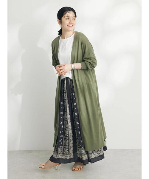CRAFT STANDARD BOUTIQUE(クラフトスタンダードブティック)の「裾スリットロングニットカーディガン(カーディガン/ボレロ・レディース・マスタード/ブラック/カーキ/ホワイト系その他・FREE)」の8枚目の写真