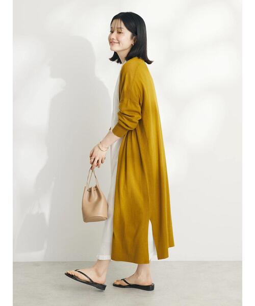 CRAFT STANDARD BOUTIQUE(クラフトスタンダードブティック)の「裾スリットロングニットカーディガン(カーディガン/ボレロ・レディース・マスタード/ブラック/カーキ/ホワイト系その他・FREE)」の10枚目の写真
