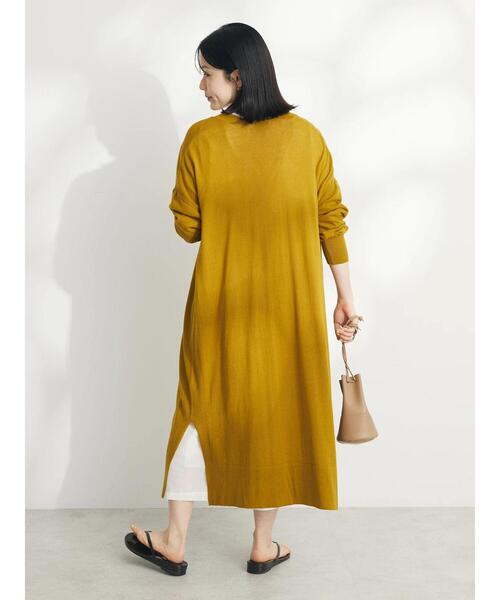 CRAFT STANDARD BOUTIQUE(クラフトスタンダードブティック)の「裾スリットロングニットカーディガン(カーディガン/ボレロ・レディース・マスタード/ブラック/カーキ/ホワイト系その他・FREE)」の12枚目の写真