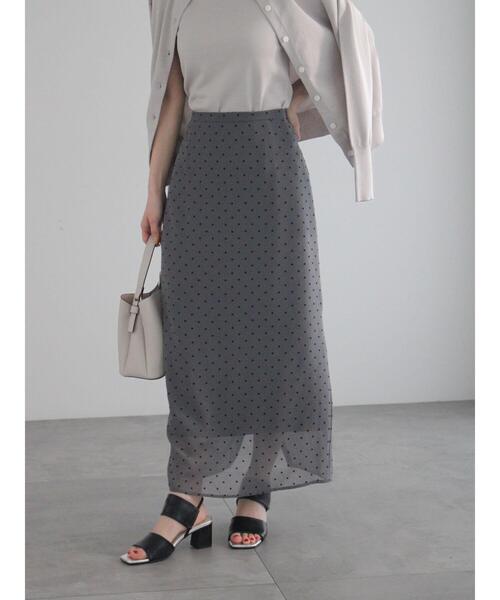 Te chichi（テチチ）の「シアードットIラインスカート（スカート・レディース・ベージュ/チャコールグレー・F）」の2枚目の写真