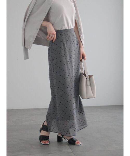 Te chichi（テチチ）の「シアードットIラインスカート（スカート・レディース・ベージュ/チャコールグレー・F）」の18枚目の写真