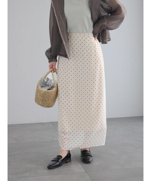 Te chichi（テチチ）の「シアードットIラインスカート（スカート・レディース・ベージュ/チャコールグレー・F）」の21枚目の写真