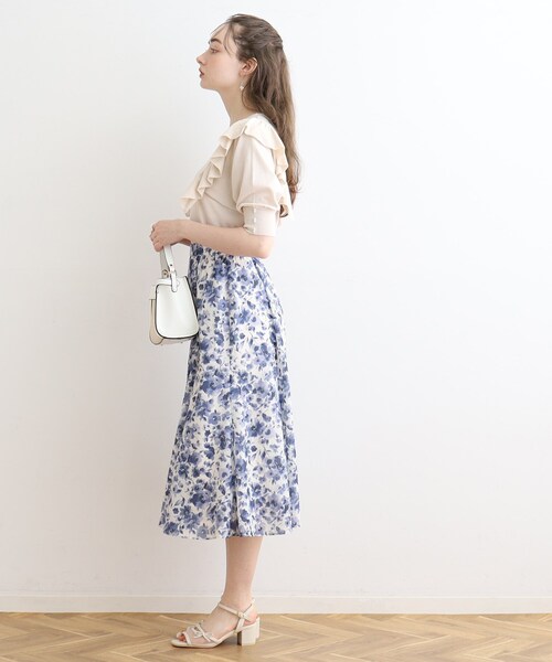 couture brooch（クチュールブローチ）の「◆フリル5分袖ニット（ニット/セーター・レディース・ブラック/ライトブルー/アイボリー・42/38）」の9枚目の写真