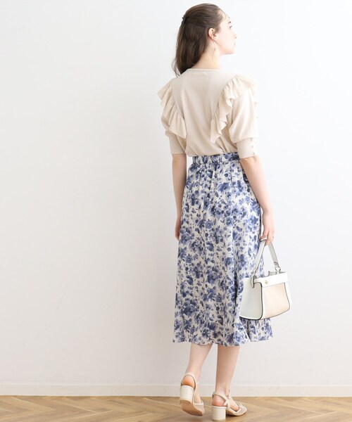 couture brooch（クチュールブローチ）の「◆フリル5分袖ニット（ニット/セーター・レディース・ブラック/ライトブルー/アイボリー・42/38）」の10枚目の写真