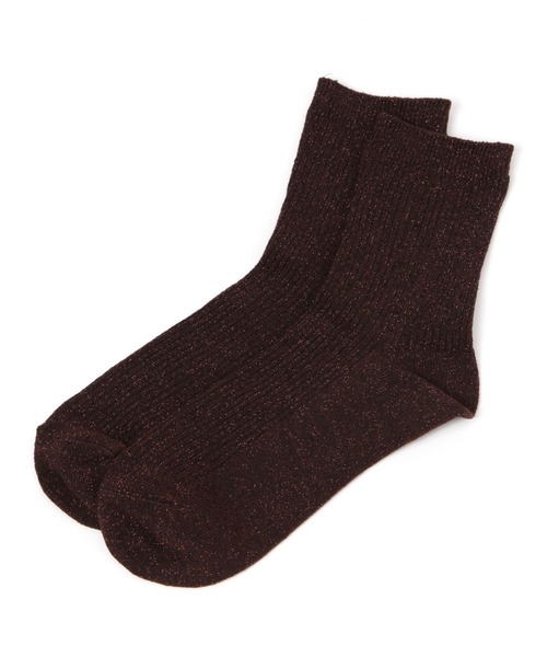 GLOBAL WORK（グローバルワーク）の「リブラメクルーソックス抗菌防臭/109590（ソックス/靴下・レディース・ライトグレー/ブラック/ベージュ/ブラウン/シルバー・FREE）」の4枚目の写真