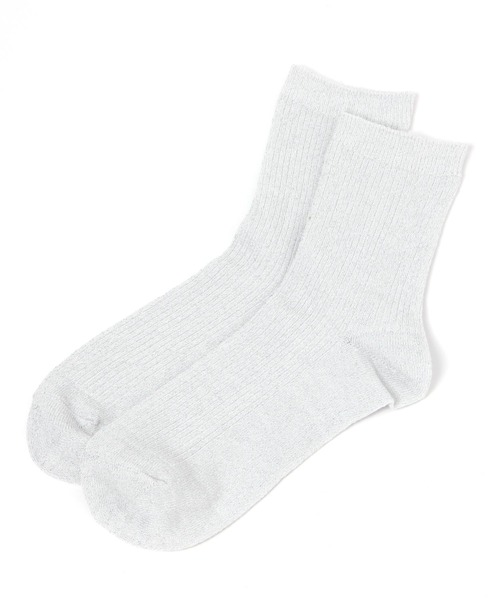 GLOBAL WORK（グローバルワーク）の「リブラメクルーソックス抗菌防臭/109590（ソックス/靴下・レディース・ライトグレー/ブラック/ベージュ/ブラウン/シルバー・FREE）」の5枚目の写真