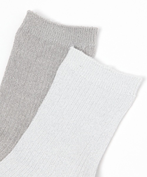 GLOBAL WORK（グローバルワーク）の「リブラメクルーソックス抗菌防臭/109590（ソックス/靴下・レディース・ライトグレー/ブラック/ベージュ/ブラウン/シルバー・FREE）」の11枚目の写真