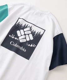 Columbia（コロンビア）の「【Columbia/コロンビア】ワンポイント ブランドロゴ刺繍&バックスクエアプリント アーバンハイクTシャツ/半袖Tシャツ/ Urban Hike Short Sleeve Tee（Tシャツ/カットソー・メンズ）」