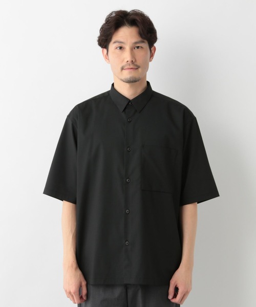 holiday paint s/s ワークシャツ オーナメントジャガードストレッチ レギュラーカラーシャツ
