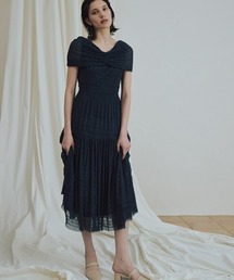 シャーリングチュールドレス