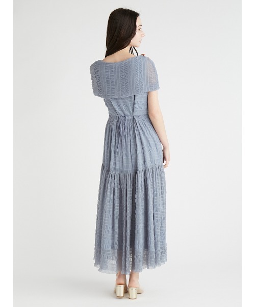 CELFORD(セルフォード)の「シャーリングチュールドレス(ワンピース・レディース・ドット/サックスブルー/チャコールグレー・36/38)」の11枚目の写真